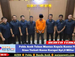 Polda Aceh Tahan Mantan Kepala Kantor Pos Rimo Terkait Kasus Korupsi Rp1,9 Miliar