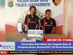 Polsek Bilah Hulu Bekuk Dua Pengedar Sabu di Kampung Songo, Barang Bukti 1,93 Gram Diamankan