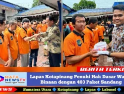 Lapas Kotapinang Penuhi Hak Dasar Warga Binaan dengan 403 Paket Sandang