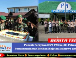 Puncak Perayaan HUT TNI ke-80, Polres Pematangsiantar Berikan Kejutan Istimewa untuk TNI