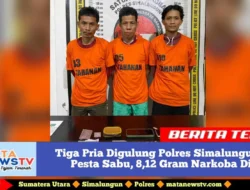 Tiga Pria Digulung Polres Simalungun Saat Pesta Sabu, 8,12 Gram Narkoba Disita