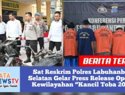 Sat Reskrim Polres Labuhanbatu Selatan Gelar Press Release Operasi Kewilayahan “Kancil Toba 2025”