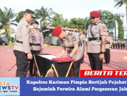 Kapolres Karimun Pimpin Sertijab Pejabat Utama, Sejumlah Perwira Alami Pergeseran Jabatan