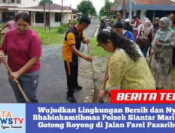 Wujudkan Lingkungan Bersih dan Nyaman, Bhabinkamtibmas Polsek Siantar Marihat Ikut Gotong Royong di Jalan Farel Pasaribu Atas