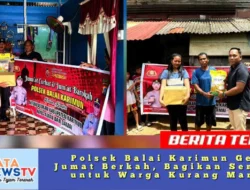 Polsek Balai Karimun Gelar Jumat Berkah, Bagikan Sembako untuk Warga Kurang Mampu