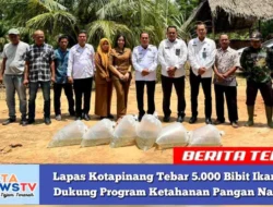 Lapas Kotapinang Tebar 5.000 Bibit Ikan Nila, Dukung Program Ketahanan Pangan Nasional