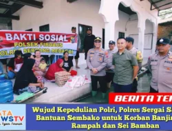 Wujud Kepedulian Polri, Polres Sergai Salurkan Bantuan Sembako untuk Korban Banjir di Sei Rampah dan Sei Bamban