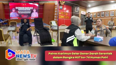 Polres Karimun Gelar Donor Darah Serentak dalam Rangka HUT ke-74 Humas Polri