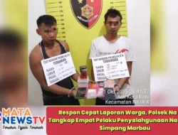 Respon Cepat Laporan Warga, Polsek Na IX-X Tangkap Empat Pelaku Penyalahgunaan Narkoba di Simpang Marbau