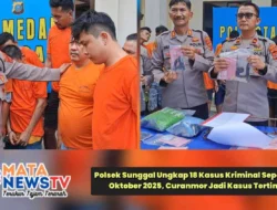 Polsek Sunggal Ungkap 18 Kasus Kriminal Sepanjang Oktober 2025, Curanmor Jadi Kasus Tertinggi