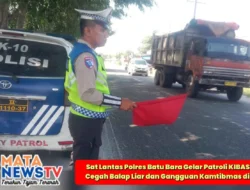 Sat Lantas Polres Batu Bara Gelar Patroli KIBAS Bendera, Cegah Balap Liar dan Gangguan Kamtibmas di Jalinsum