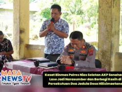 Kasat Binmas Polres Nias Selatan AKP Sonahami Lase Jadi Narasumber dan Berbagi Kasih di Persekutuan Doa Jadula Desa Hilisimaetano