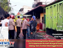Polres Pematangsiantar Respon Cepat Cek TKP Kebakaran Rumah Warga di Gang Udang, Satu Korban Meninggal Dunia