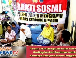 Polsek Teluk Mengkudu Gelar Trauma Healing dan Beri Santunan untuk Keluarga Nelayan Korban Tenggela