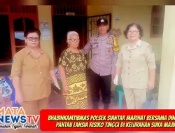 Bhabinkamtibmas Polsek Siantar Marihat Bersama Dinkes Pantau Lansia Risiko Tinggi di Kelurahan Suka Maju