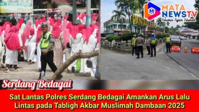 Sat Lantas Polres Serdang Bedagai Amankan Arus Lalu Lintas pada Tabligh Akbar Muslimah Dambaan 2025