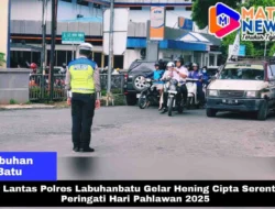 Sat Lantas Polres Labuhanbatu Gelar Hening Cipta Serentak Peringati Hari Pahlawan 2025