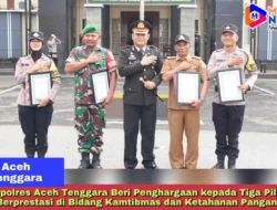 Kapolres Aceh Tenggara Beri Penghargaan kepada Tiga Pilar Berprestasi di Bidang Kamtibmas dan Ketahanan Pangan