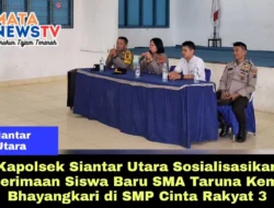 Kapolsek Siantar Utara Sosialisasikan Penerimaan Siswa Baru SMA Taruna Kemala Bhayangkari di SMP Cinta Rakyat 3