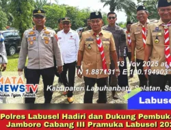 Polres Labusel Hadiri dan Dukung Pembukaan Jambore Cabang III Pramuka Labusel 2025