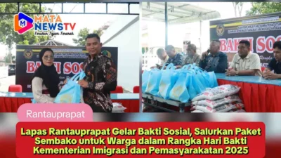 Lapas Rantauprapat Gelar Bakti Sosial, Salurkan Paket Sembako untuk Warga dalam Rangka Hari Bakti Kementerian Imigrasi dan Pemasyarakatan 2025