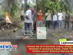 Polsek NA IX-X Gerebek Lokasi Diduga Sarang Narkoba di Kampung Pajak, Tidak Temukan Pelaku namun Amankan Barang Bukti