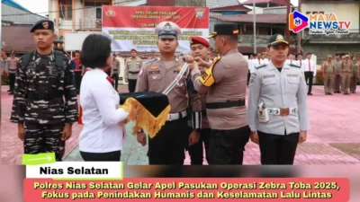 Polres Nias Selatan Gelar Apel Pasukan Operasi Zebra Toba 2025, Fokus pada Penindakan Humanis dan Keselamatan Lalu Lintas