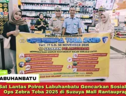 Sat Lantas Polres Labuhanbatu Gencarkan Sosialisasi Ops Zebra Toba 2025 di Suzuya Mall Rantauprapat