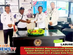 Pimpinan Redaksi Matanewstv.com Sampaikan Ucapan Selamat pada Tasyakuran Hari Bakti Kementerian Imigrasi dan Pemasyarakatan (Kemenimpas) ke-1 di Lapas Kota Pinang