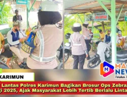 Sat Lantas Polres Karimun Bagikan Brosur Ops Zebra Seligi 2025, Ajak Masyarakat Lebih Tertib Berlalu Lintas