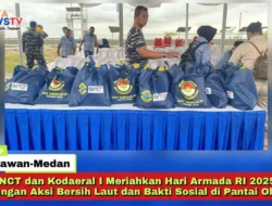 BNCT dan Kodaeral I Meriahkan Hari Armada RI 2025 dengan Aksi Bersih Laut dan Bakti Sosial di Pantai Olo