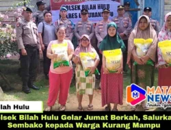 Polsek Bilah Hulu Gelar Jumat Berkah, Salurkan Sembako kepada Warga Kurang Mampu
