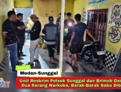 Unit Reskrim Polsek Sunggal dan Brimob Gerebek Dua Sarang Narkoba, Barak-Barak Sabu Dibakar