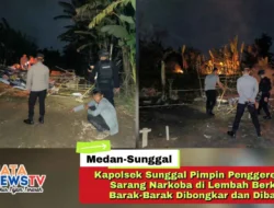 Kapolsek Sunggal Pimpin Penggerebekan Sarang Narkoba di Lembah Berkah, Barak-Barak Dibongkar dan Dibakar