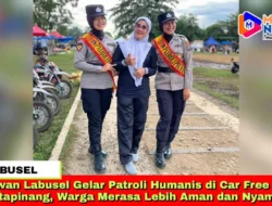 Polwan Labusel Gelar Patroli Humanis di Car Free Day Kotapinang, Warga Merasa Lebih Aman dan Nyaman