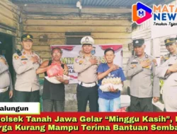 Kapolsek Tanah Jawa Gelar “Minggu Kasih”, Dua Warga Kurang Mampu Terima Bantuan Sembako