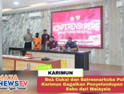 Bea Cukai dan Satresnarkoba Polres Karimun Gagalkan Penyelundupan 1 Kg Sabu dari Malaysia