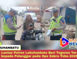 Sat Lantas Polres Labuhanbatu Beri Teguran Tertulis kepada Pelanggar pada Ops Zebra Toba 2025