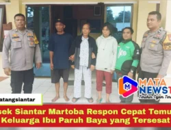 Polsek Siantar Martoba Respon Cepat Temukan Keluarga Ibu Paruh Baya yang Tersesat
