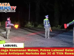 Jaga Keamanan Malam, Polres Labusel Gelar Razia Antisipasi Narkoba dan 3C di Titik Rawan