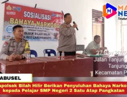 Kapolsek Bilah Hilir Berikan Penyuluhan Bahaya Narkoba kepada Pelajar SMP Negeri 2 Satu Atap Pangkatan