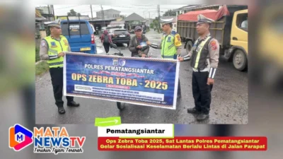 Ops Zebra Toba 2025, Sat Lantas Polres Pematangsiantar Gelar Sosialisasi Keselamatan Berlalu Lintas di Jalan Parapat