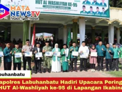 Wakapolres Labuhanbatu Hadiri Upacara Peringatan HUT Al-Washliyah ke-95 di Lapangan Ikabina