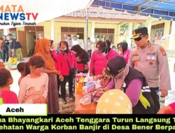 Ketua Bhayangkari Aceh Tenggara Turun Langsung Tinjau Kesehatan Warga Korban Banjir di Desa Bener Berpahpah