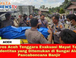 Polres Aceh Tenggara Evakuasi Mayat Tanpa Identitas yang Ditemukan di Sungai Alas Pascabencana Banjir