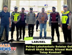 Polres Labuhanbatu Selatan Gelar Patroli Skala Besar, Situasi Malam Tetap Kondusif