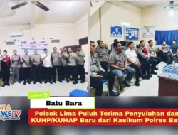 Polsek Lima Puluh Terima Penyuluhan dan Buku KUHP/KUHAP Baru dari Kasikum Polres Batu Bara