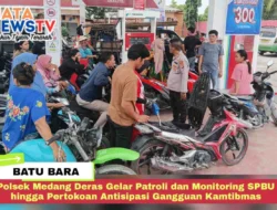 Polsek Medang Deras Gelar Patroli dan Monitoring SPBU hingga Pertokoan Antisipasi Gangguan Kamtibmas