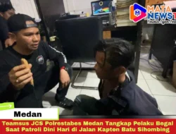 Teamsus JCS Polrestabes Medan Tangkap Pelaku Begal Saat Patroli Dini Hari di Jalan Kapten Batu Sihombing