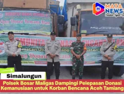 Polsek Bosar Maligas Dampingi Pelepasan Donasi Kemanusiaan untuk Korban Bencana Aceh Tamiang